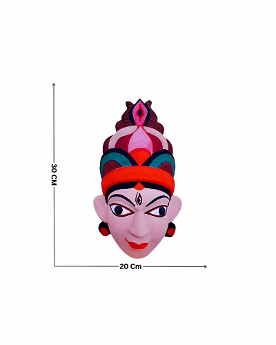 Kushmandi Wearable Wooden Face Mask – Brahmacharini Wood Mask-Amr1050