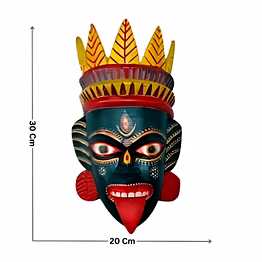 amrit kalash kushmandi kalika wooden face mask wall hanging & decor