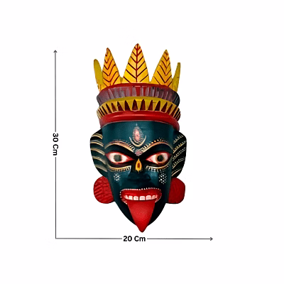 amrit kalash kushmandi kalika wooden face mask wall hanging & decor