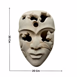 amrit kalash kushmandi wearable wooden face mask aadivasi mahila wood mask