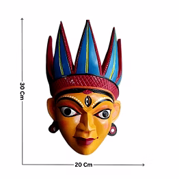 amrit kalash kushmandi wearable wooden face mask – durga wooden mask