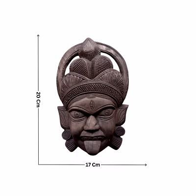 amrit kalash kushmandi wooden mask kali gomira dance face mask wall hanging & decor