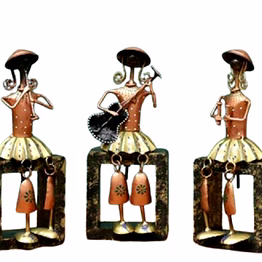 amrit kalash wrought iron sitting musician set of 3
