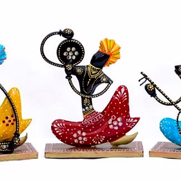 amrit kalash wrought iron multicolor pagdi musician set of 3