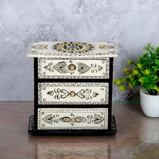 amrit kalash decoratie wooden mdf multicolor 3 storage drawer