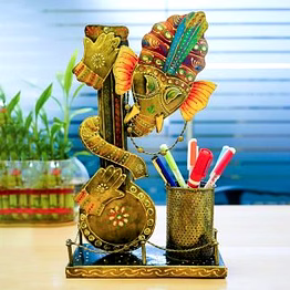 amrit kalash wrought iron ganesha aesthetic pen stand