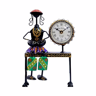 amrit kalash wrought iron elegant lady decor clock
