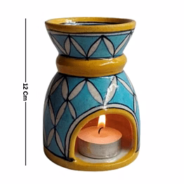 amrit kalash jaipur blue pottery aroma diffuser – 4 inch | elegant home & gift item