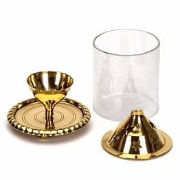 amrit kalash decorative lantern brass akhand diya /crystal oil lamp (gold) (6 inch)