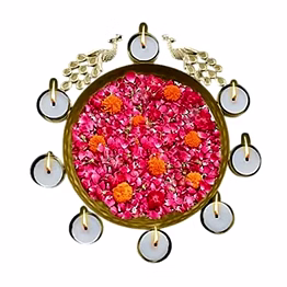 amrit kalash golden decorative metal diya / urli for puja,diwali decoration