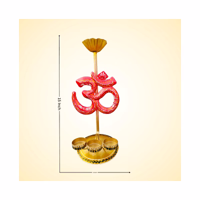 amrit kalash om shape tea light candle holder handcrafted decorative showpiece for home, living room,office decoration
