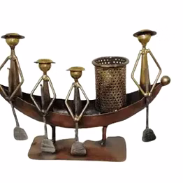 amrit kalash art decor golden and copper iron handicraft ship (8 inch)