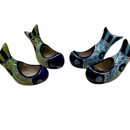 amrit kalash blue pottery decorative fish tissue holder