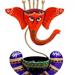 amrit kalash wrought iron ganesha t-light