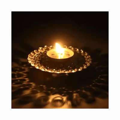 amrit kalash brass crystal akhand diya / oil puja lamp (4x2 inch)