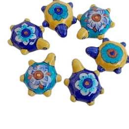 amrit kalash blue pottery tortoise paper weight (2pcs) gift & home decoration