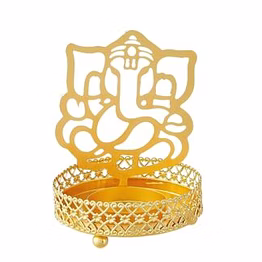 amrit kalash wrought iron gold t-light candle holder / stand