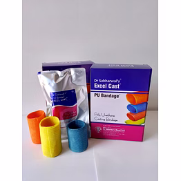 p.u. bandage (light weight orthopaedic casting tape available in attractive colours)