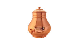Copper Surahi Matka Special Hammered Design with Matt Finish