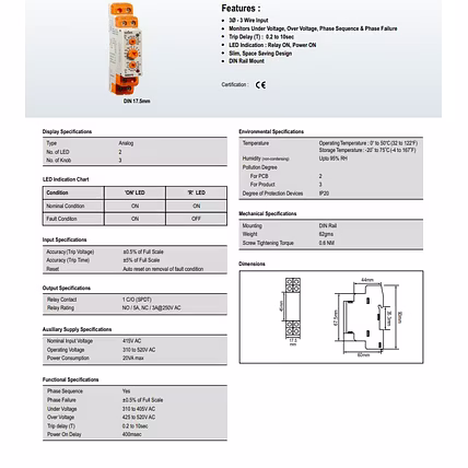 Selec Voltage Protection Relay 600VPR-310/520-3