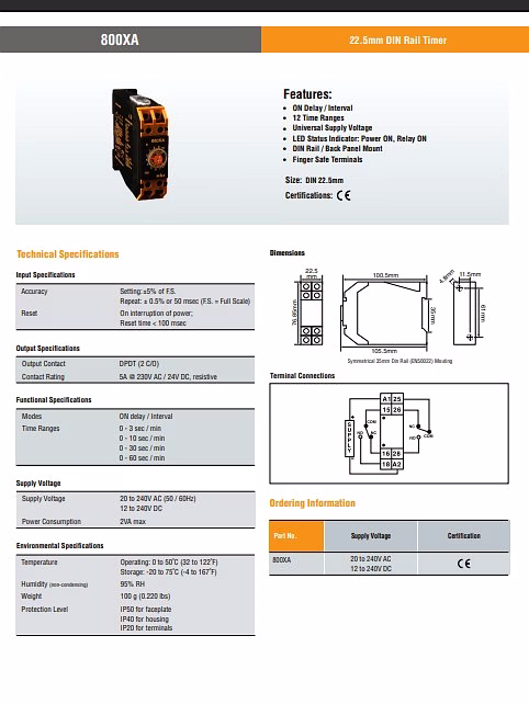 Selec 800XA On delay / Interval, 8 Time Ranges, Universal supply image 3