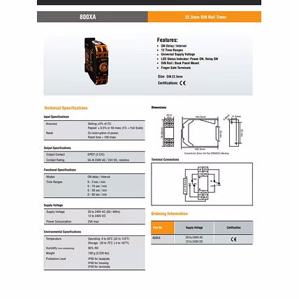 Selec 800XA On delay / Interval, 8 Time Ranges, Universal supply-2