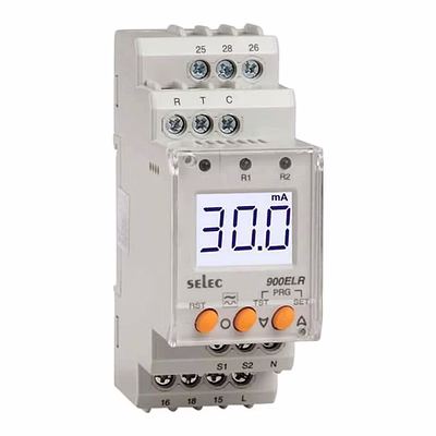 selec 900elr-2-230v-ce digital earth leakage relay, din rail
