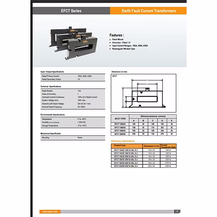 Selec EFCT 160/1A, 250/1A, 630/1A Current Transformer-4