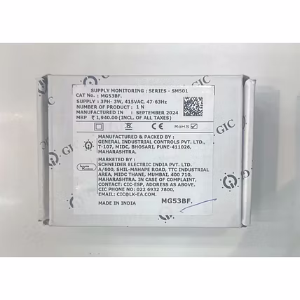 GIC Voltage Monitoring Relay CAT No : MG53BF-4