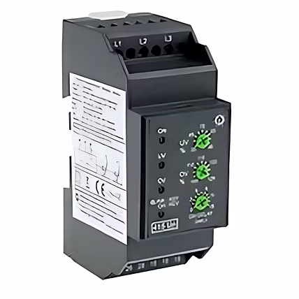 GIC MG53BH Voltage Monitoring Relay With DPDT Contacts, For Control Panel, 3 Pole-12751659