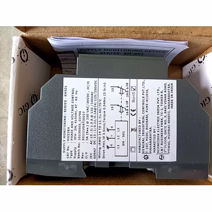 GIC MG53BH Voltage Monitoring Relay With DPDT Contacts, For Control Panel, 3 Pole-4