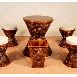 4 seater dumru tea table with dustbin
