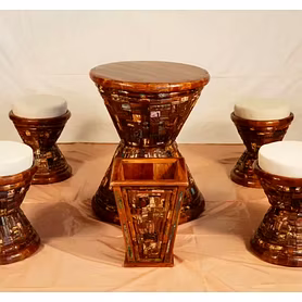 4 seater Dumru tea table with dustbin