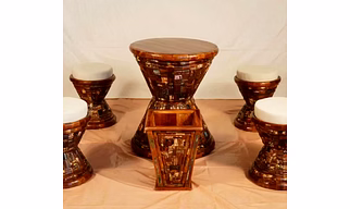 4 seater Dumru tea table with dustbin