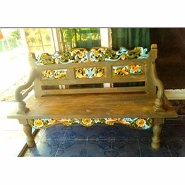 3 seater wooden antique sofa