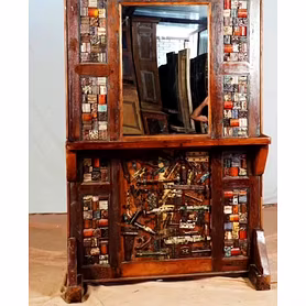 Antique mirror wooden table