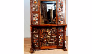 Antique mirror wooden table
