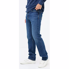 men blue straight fit denim jeans
