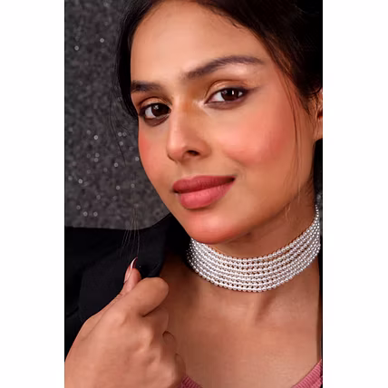 Pearls Layered Choker - Gemstones Necklace-12733483