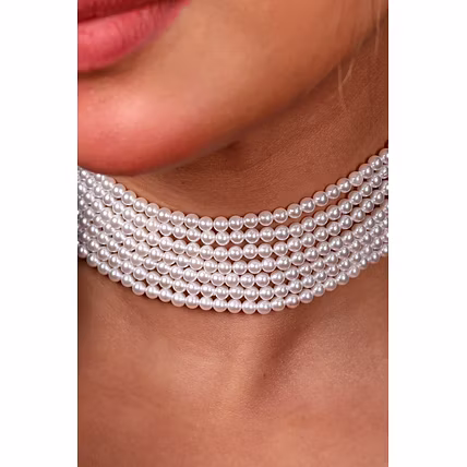Pearls Layered Choker - Gemstones Necklace-1