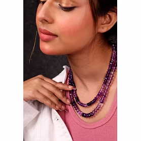 Amethyst Crystal shaded Necklace - Gemstones Necklace