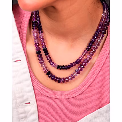 Amethyst Crystal shaded Necklace - Gemstones Necklace-1