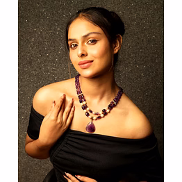 emryn amethyst with freshwater pearl & locket necklace - gemstones necklace