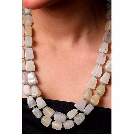 Beautiful shaded Pink Tumbles Necklace - Gemstones Necklace-2