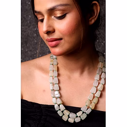 emryn beautiful shaded pink tumbles necklace - gemstones necklace