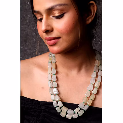 Beautiful shaded Pink Tumbles Necklace - Gemstones Necklace-12734229