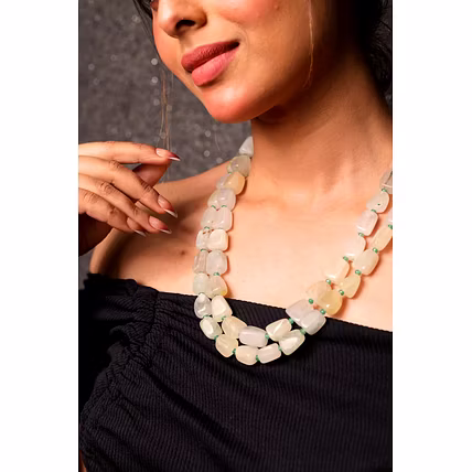 Beautiful shaded Pink Tumbles Necklace - Gemstones Necklace-1