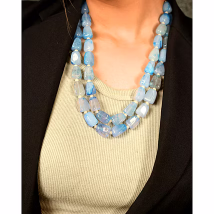 Blue Tumbles Necklace - Gemstones Necklace-1