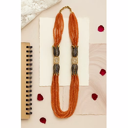 emryn delicately handcrafted peach onyx necklace - gemstones necklace