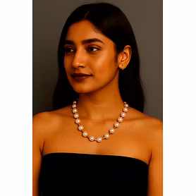 Designer & Elegant 8mm Shell Pearl String Necklace - Gemstones Necklace
